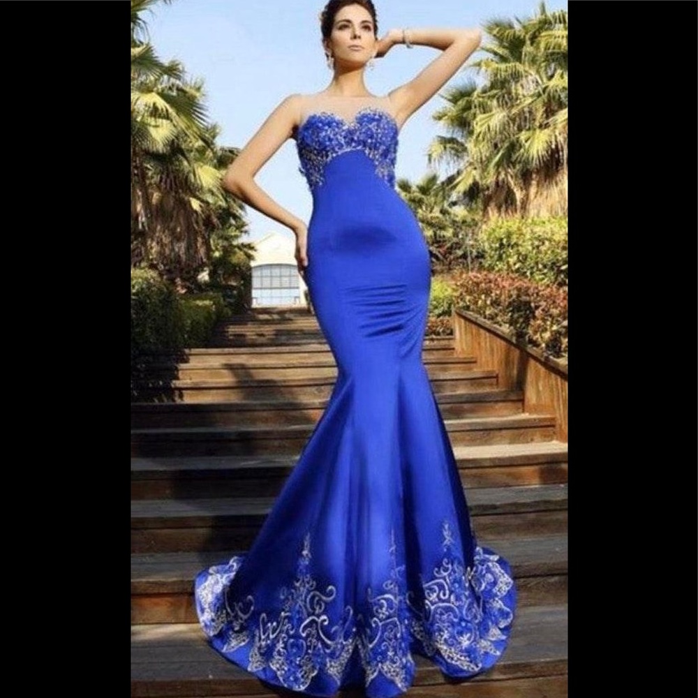 Royal blue prom dress